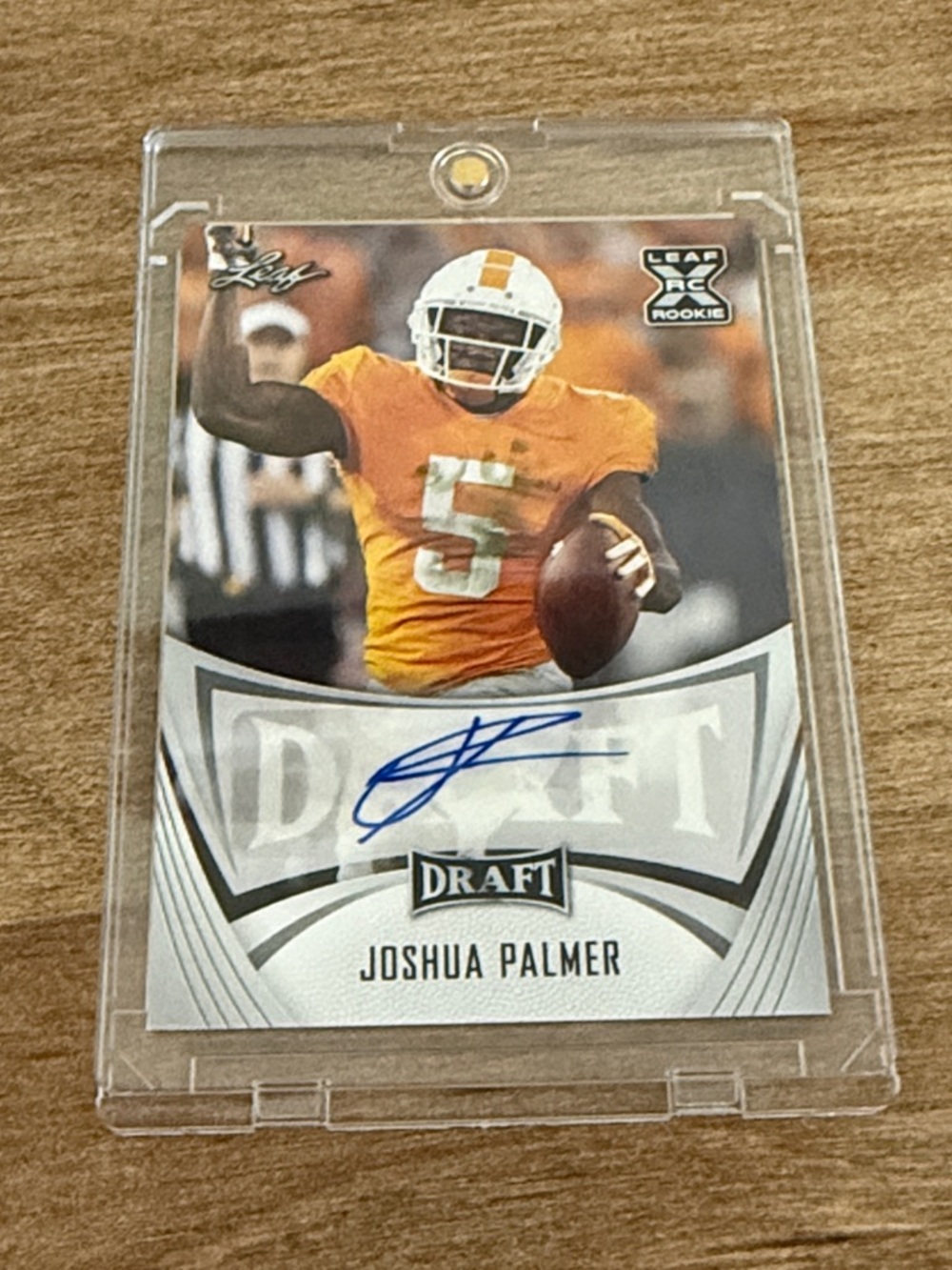 Leaf Draft Joshua Palmer Rookie Autograph Card - Orange Jersey